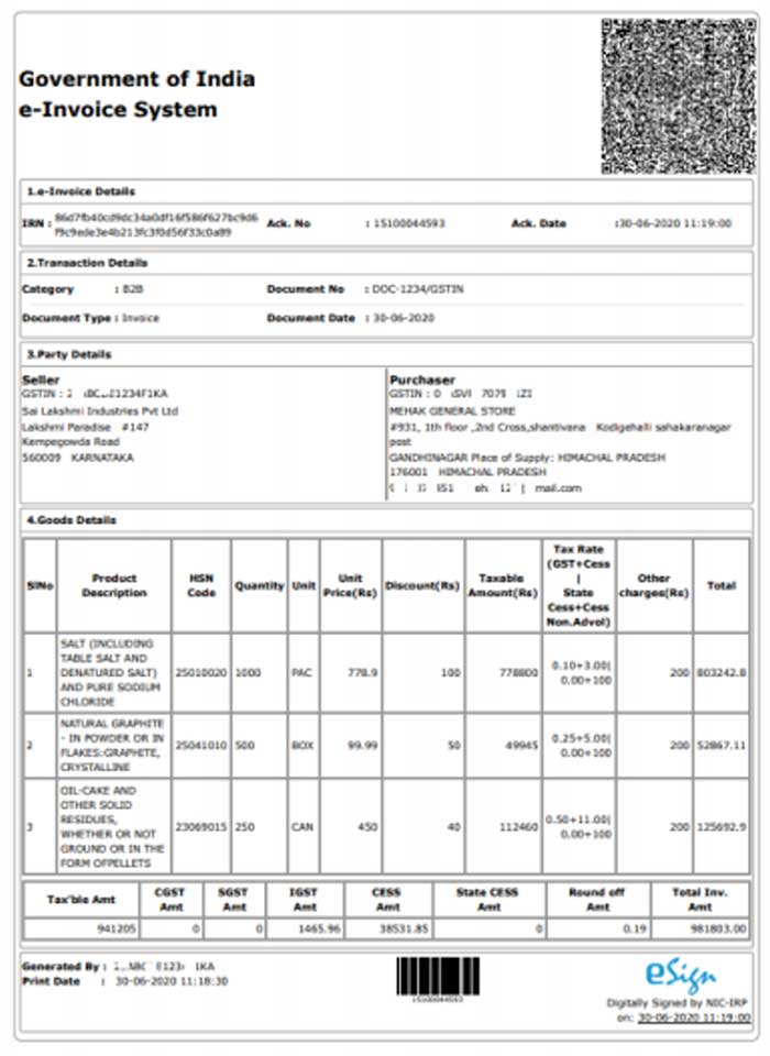 E-Invoice System